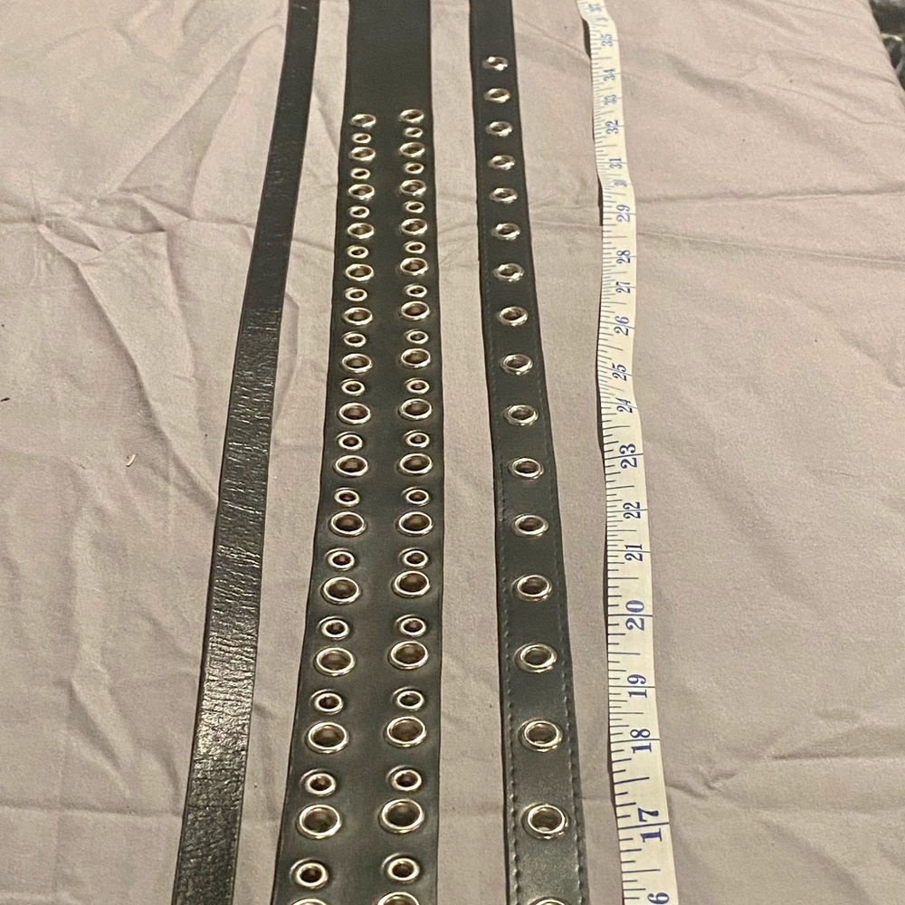 Pack of 3 Black Leather Women’s Belts